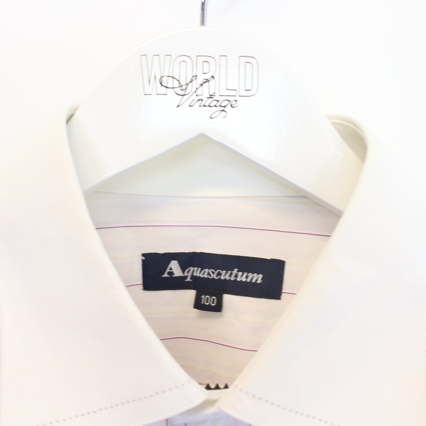 Vintage Aquascutum striped shirt in white and purple. Best fits M