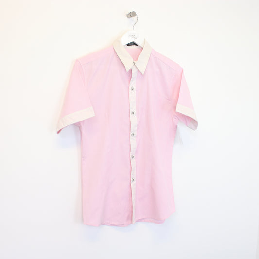 Vintage Women's Dolce & Gabbana striped shirt in pink and white. Best fits XL