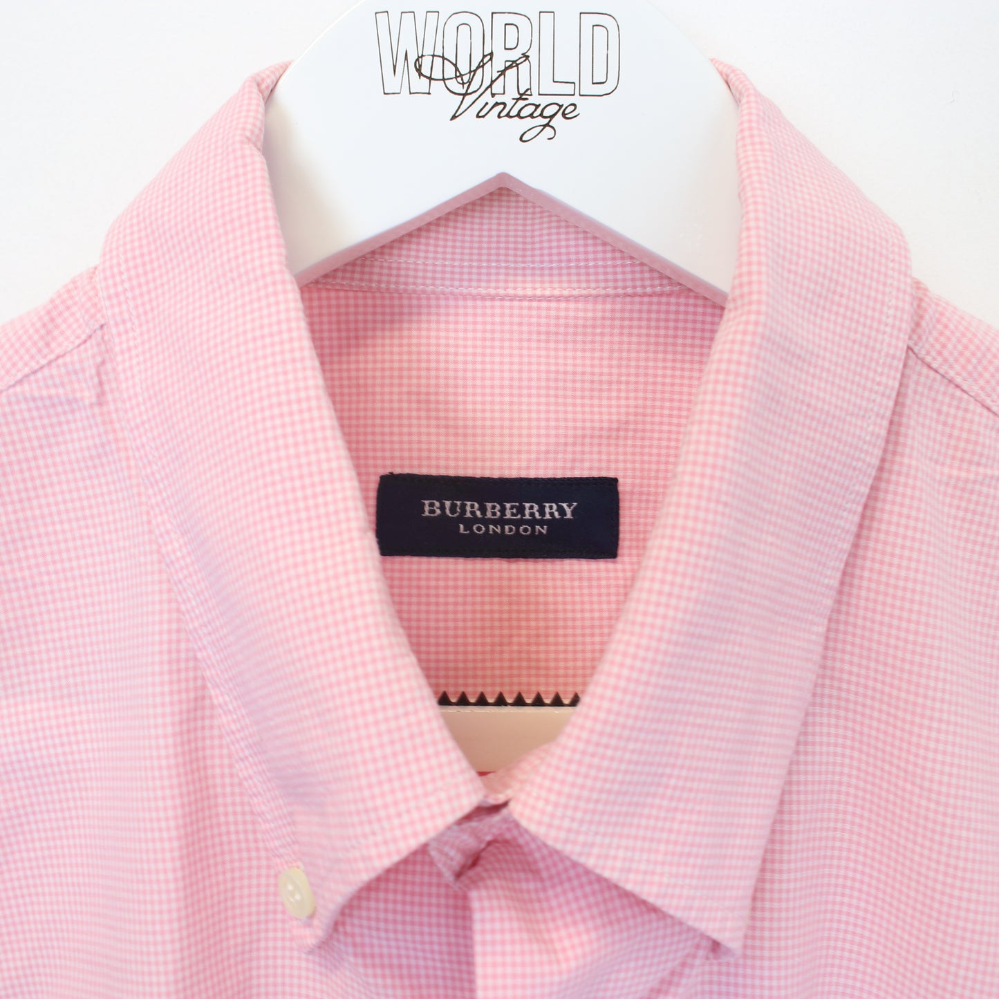 Vintage Burberry checked shirt in pink and white. Best fits L