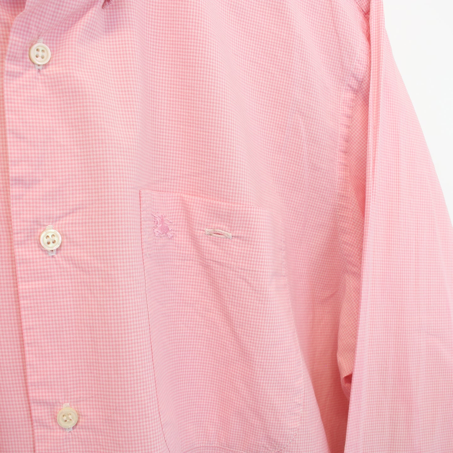 Vintage Burberry checked shirt in pink and white. Best fits L