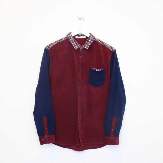 Vintage Unbranded corduroy shirt in red and blue. Best fits M