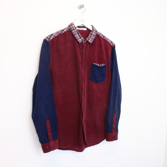 Vintage Unbranded corduroy shirt in red and blue. Best fits M