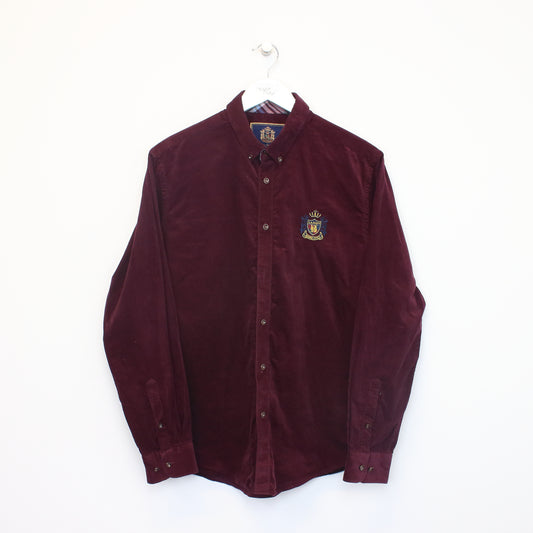 Vintage Laxdn corduroy shirt in burgundy. Best fits L