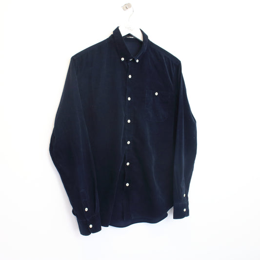 Vintage Peacebird corduroy shirt in navy blue. Best fits L