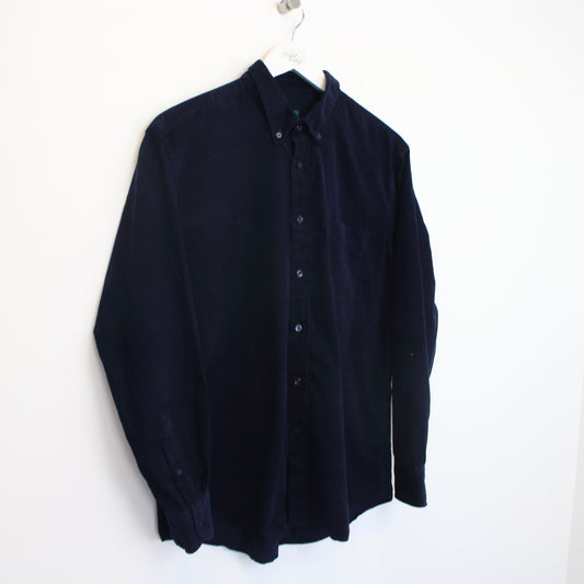 Vintage Youngor corduroy shirt in navy. Best fits S