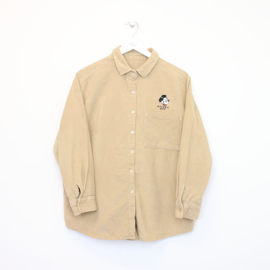 Vintage Unbranded mickey corduroy shirt in beige. Best fits L