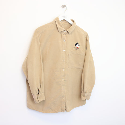 Vintage Unbranded mickey corduroy shirt in beige. Best fits L