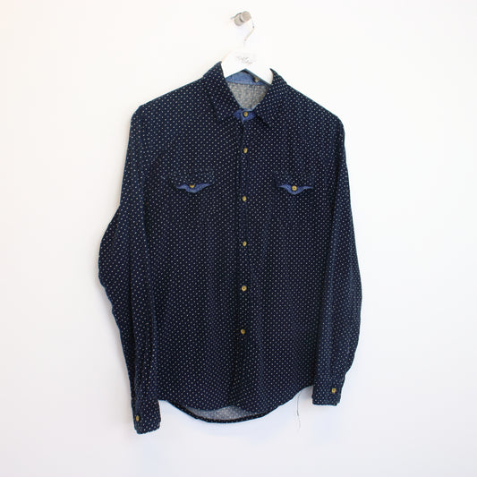 Vintage Ellen Ella corduroy shirt in navy. Best fits S