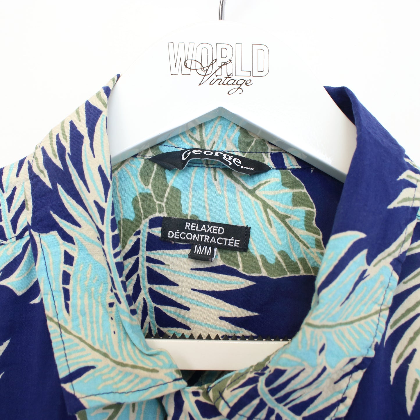 Vintage George Hawaiian shirt in blue. Best fits M