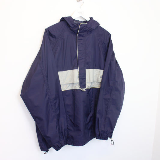 Vintage Adidas windbreaker jacket in blue and grey. Best fits XL