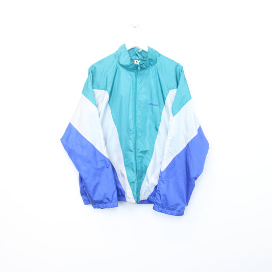 Vintage Adidas windbreaker jacket in blue and white. Best fits L