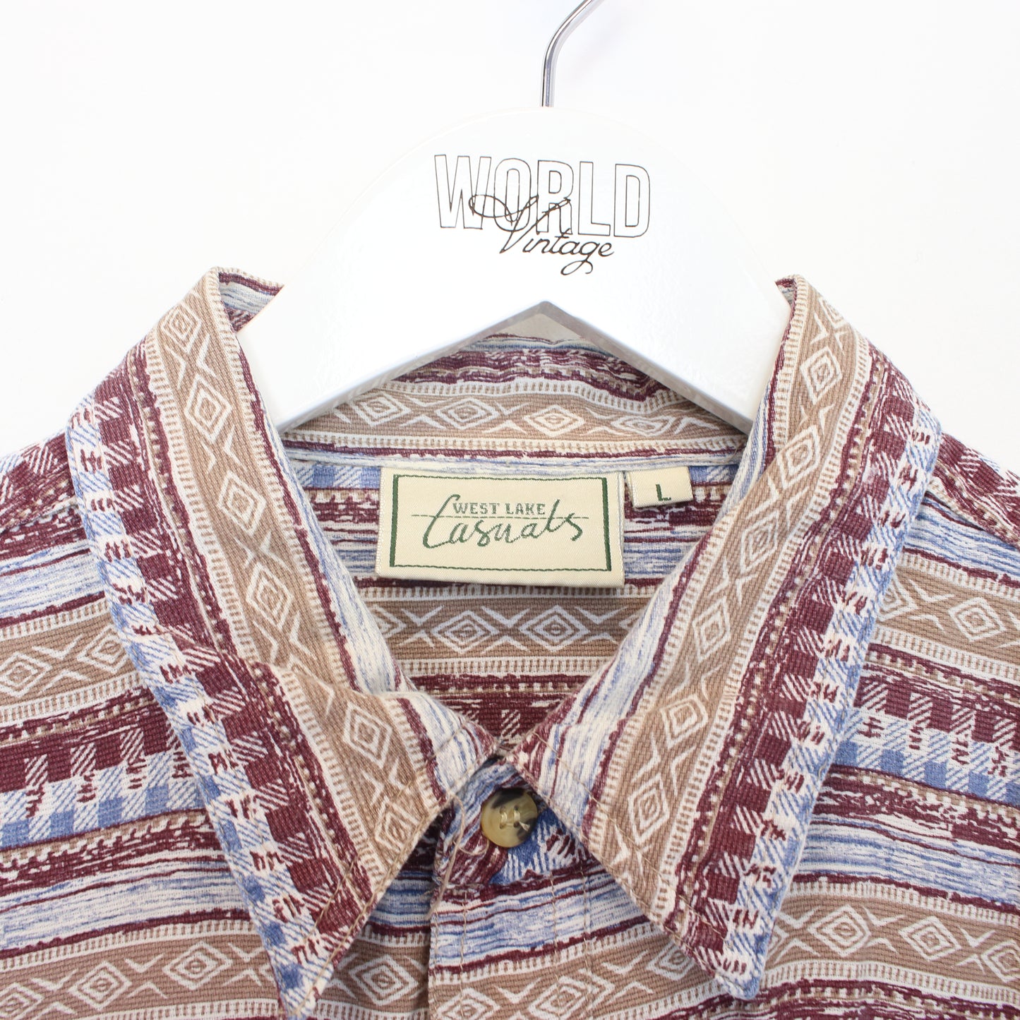 Vintage West Lake Casuals patterned shirt in multi colours. Best fits XL