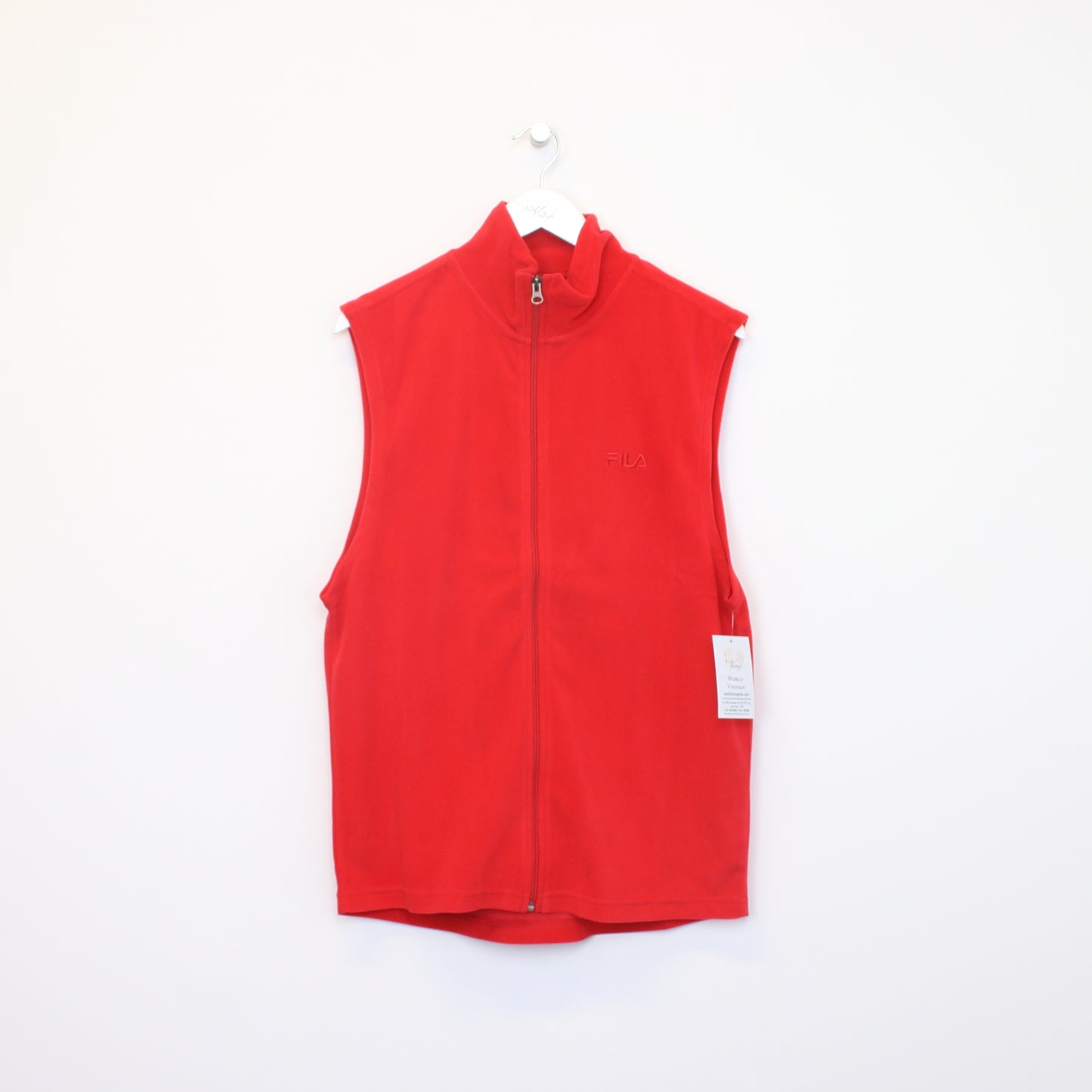 Vintage Fila gilet fleece in red. Best fits L