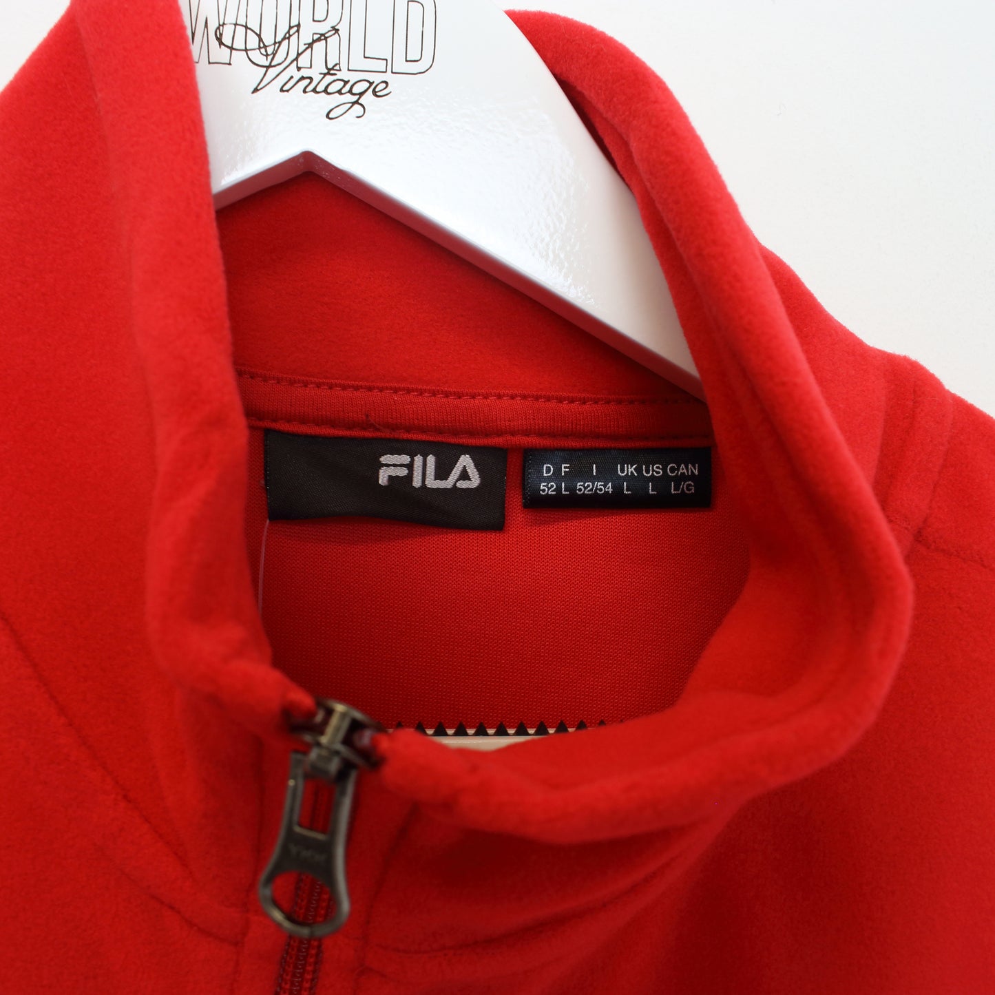 Vintage Fila gilet fleece in red. Best fits L