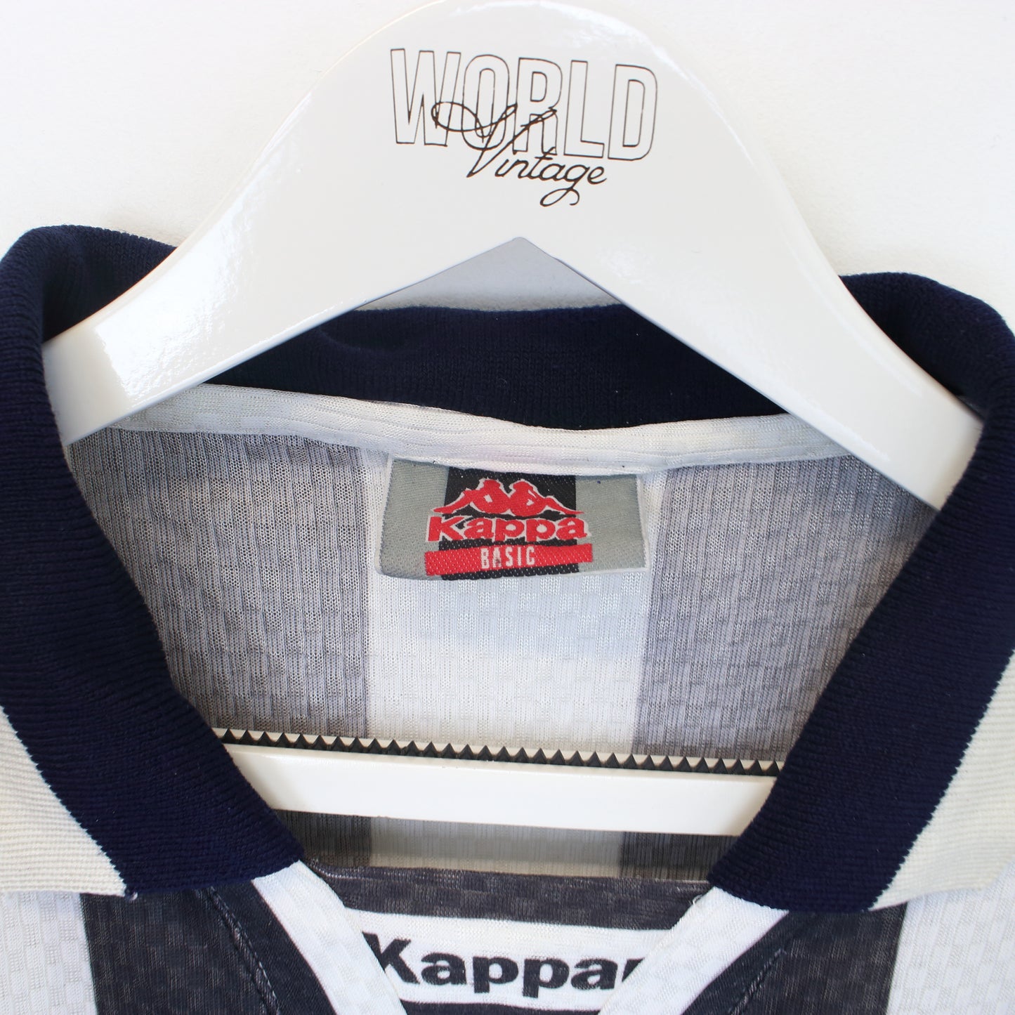 Vintage Kappa Juventus bootleg football shirt in black and white. Best fits L