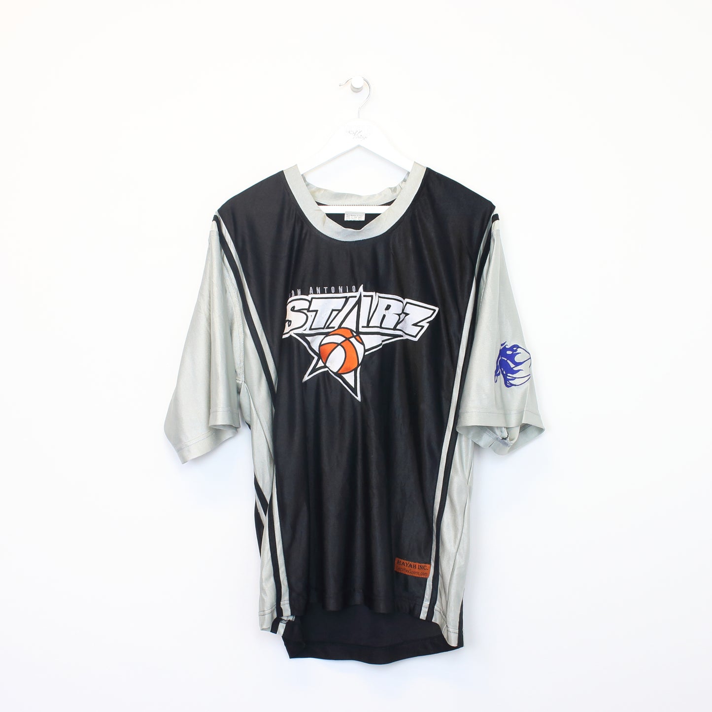 Vintage San Antonio basketball jersey in black and grey. Best fits L