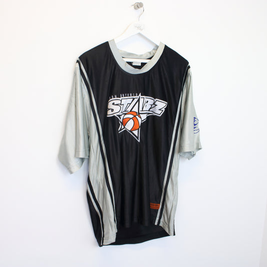 Vintage San Antonio basketball jersey in black and grey. Best fits L