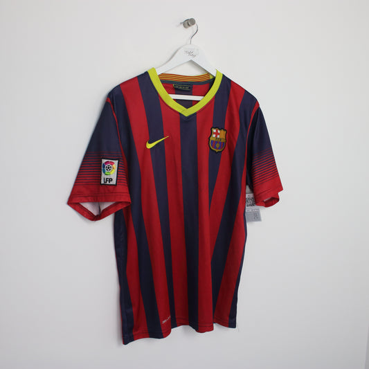 Vintage Replica Nike Barcelona 2013/14 Home football shirt in red and blue. Best fits M