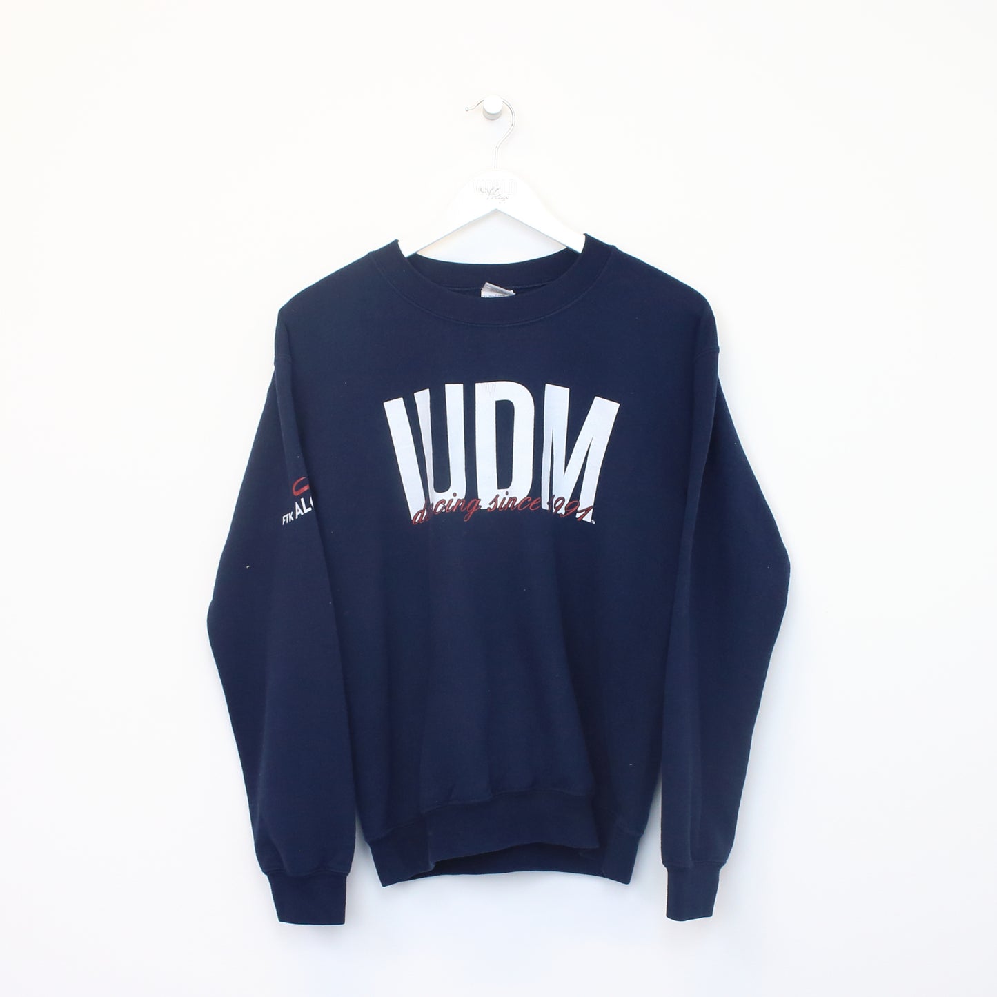 Vintage Gildan IUDM sweatshirt in blue. Best fits S