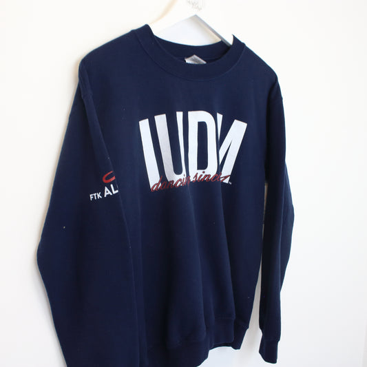 Vintage Gildan IUDM sweatshirt in blue. Best fits S