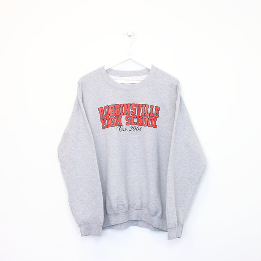 Vintage Gildan Robinsville High School swetahsirt in grey. Best fits L