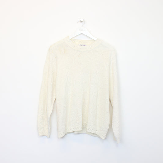 Vintage New Jersey knit sweatshirt in white. Best fits M