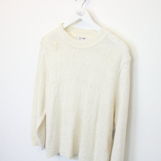 Vintage New Jersey knit sweatshirt in white. Best fits M