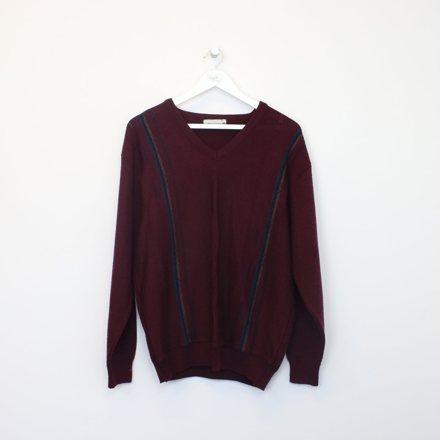 Vintage Kingston knit sweatshirt in burgundy. Best fits M