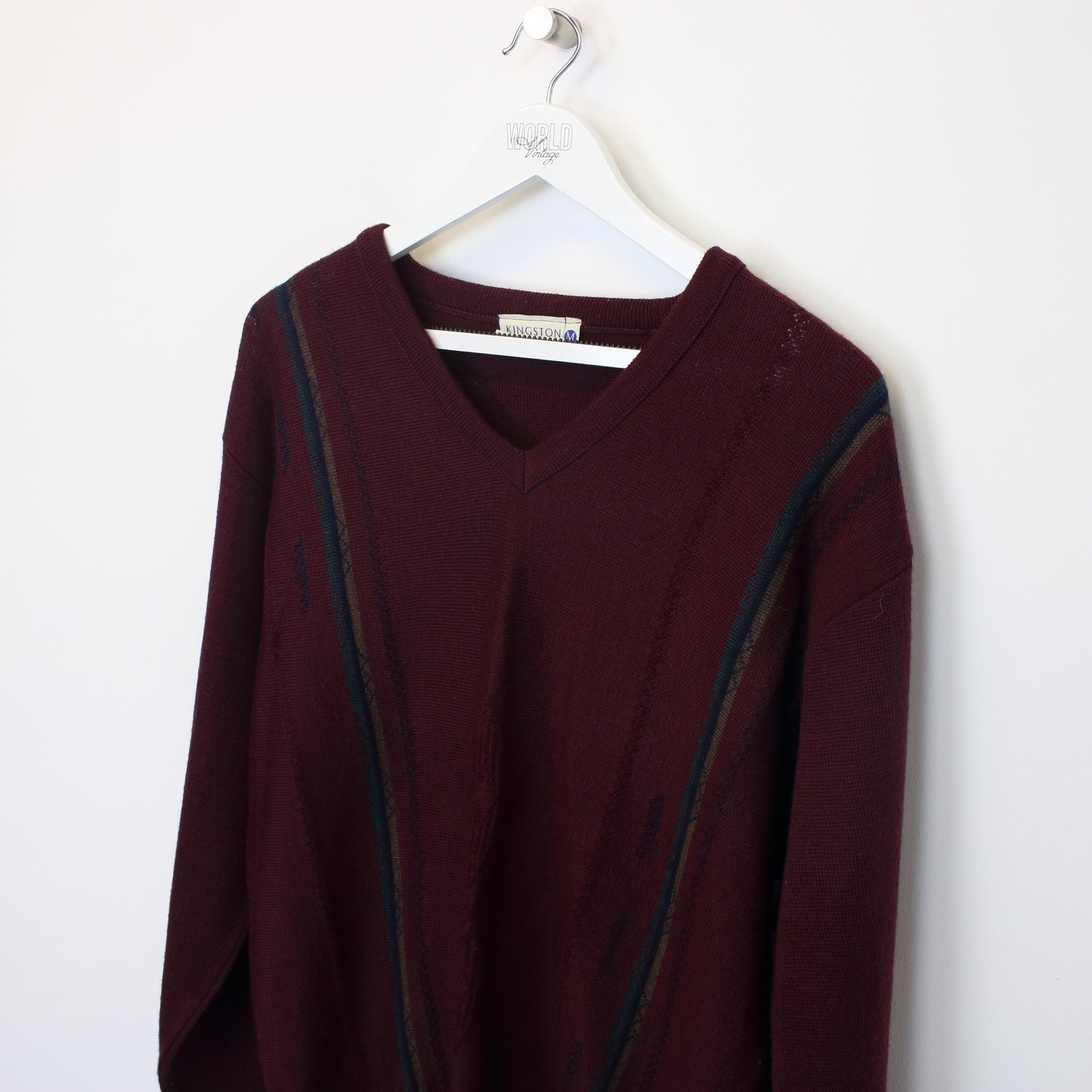 Vintage Kingston knit sweatshirt in burgundy. Best fits M