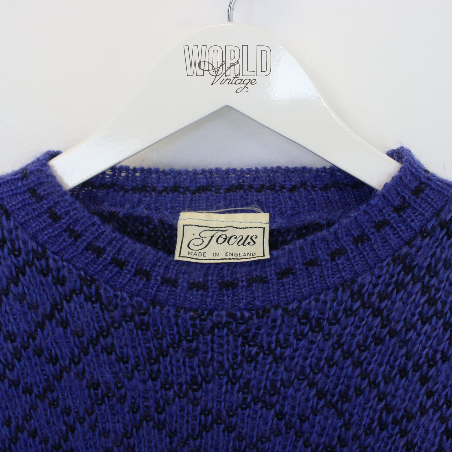 Vintage Focus knit sweatshirt in blue. Best fits M