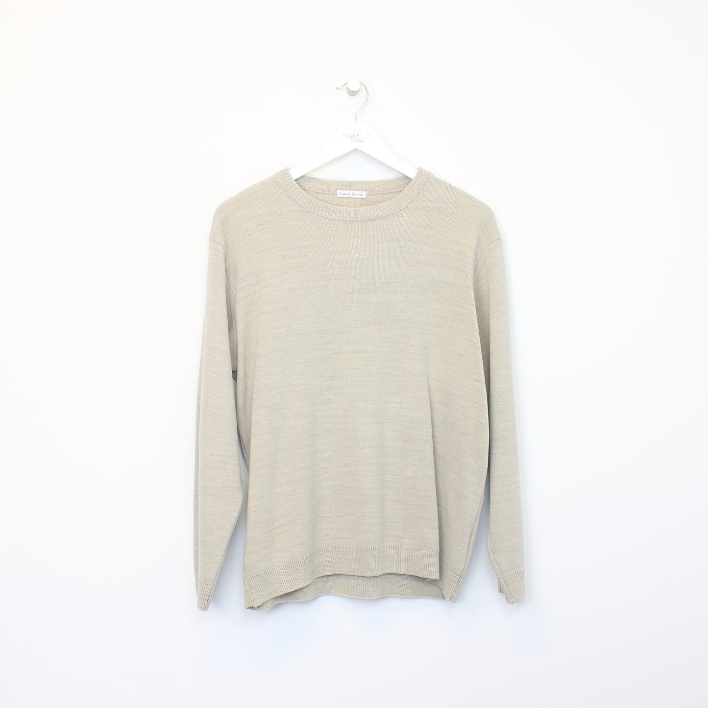 Vintage Simon Taylor knit sweatshirt in beige. Best fits M