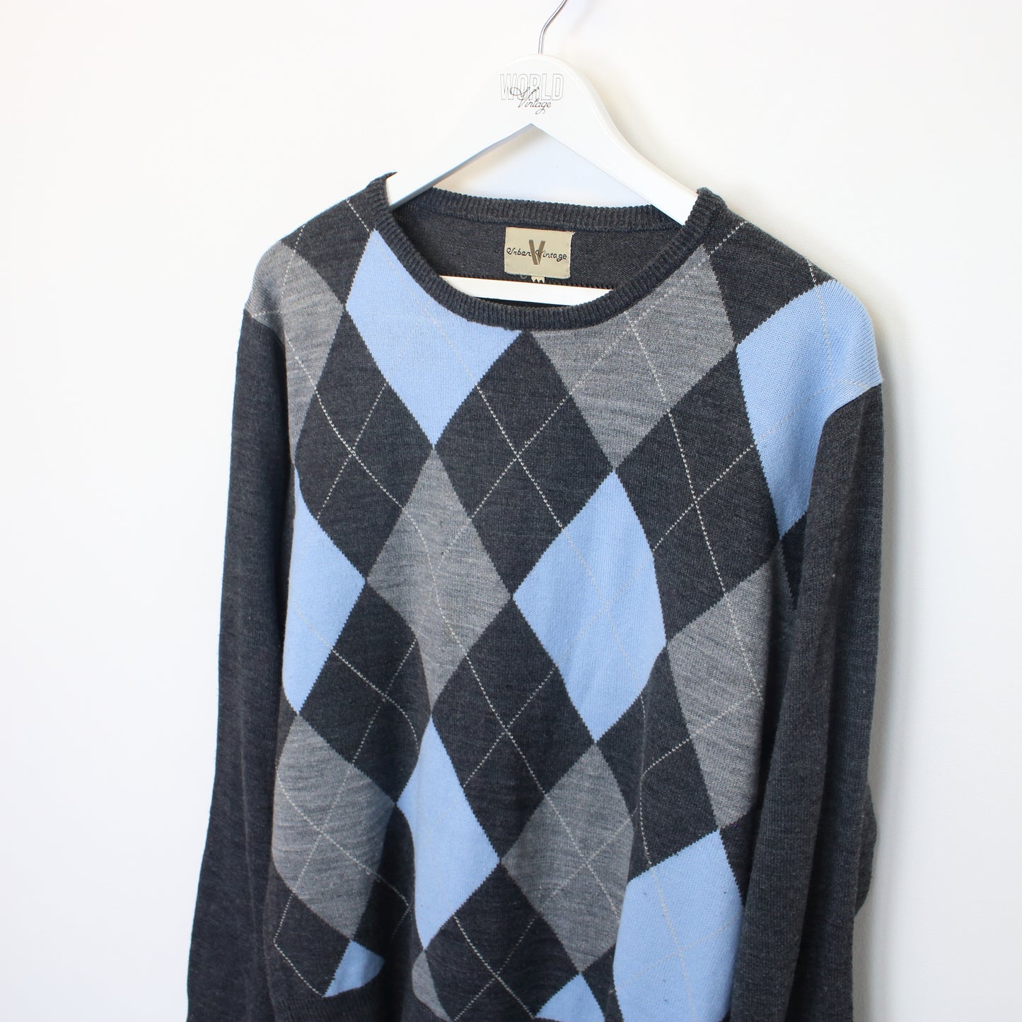 Vintage Unbranded knit sweatshirt in blue and grey. Best fits L