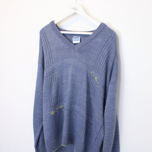 Vintage Premier Man knit sweatshirt in blue. Best fits XL