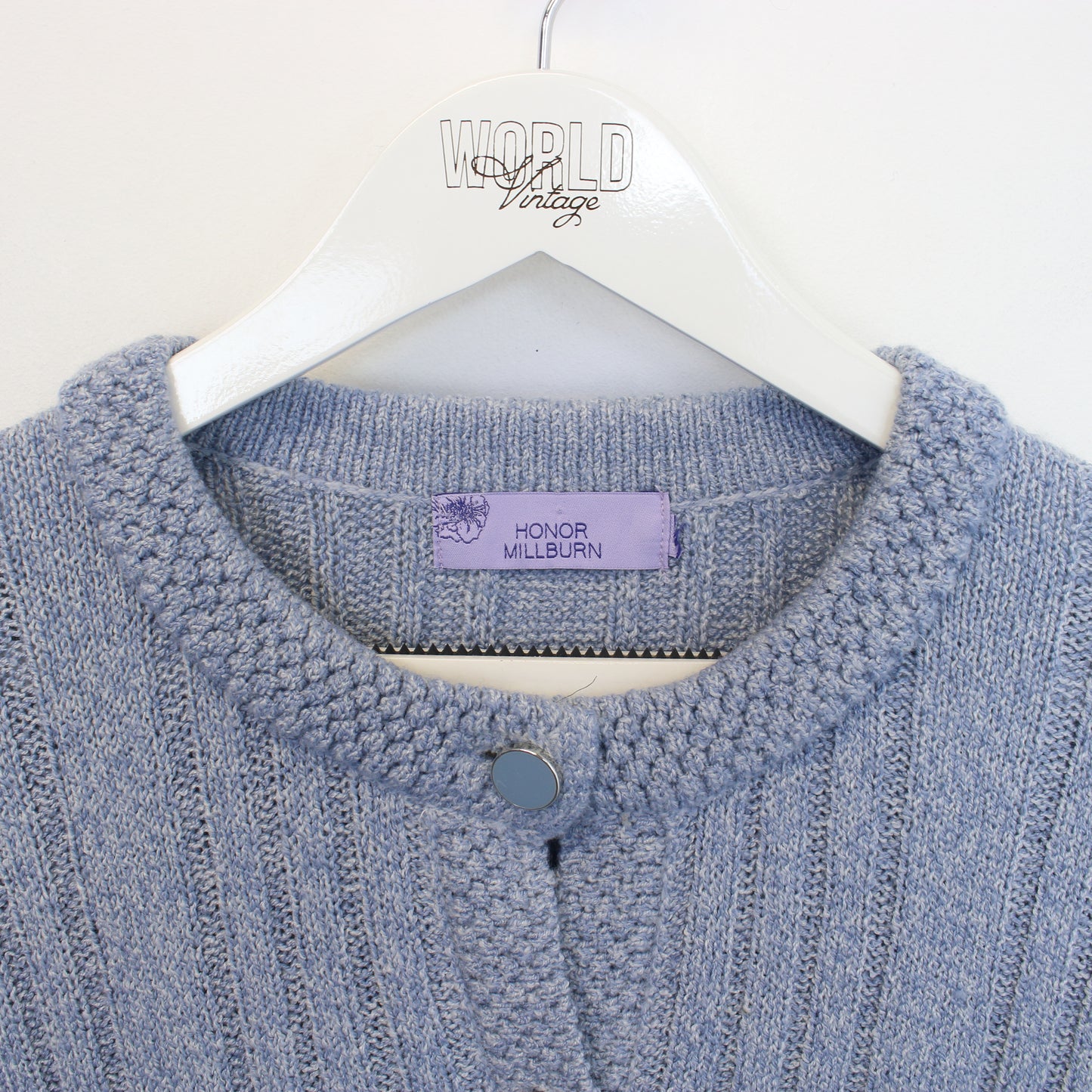 Vintage Honor Millburn knit sweatshirt in blue. Best fits M