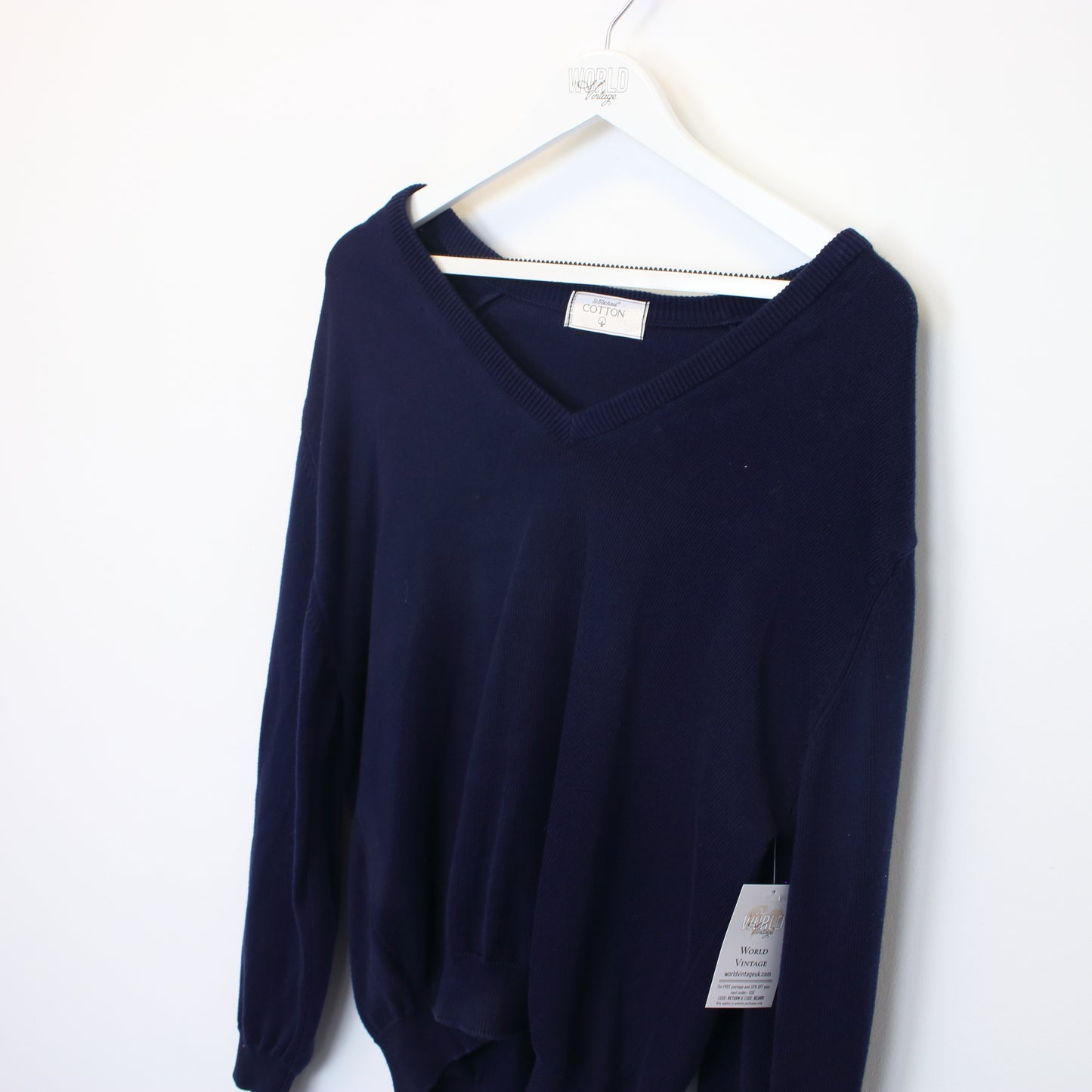 Vintage St Michael knit sweatshirt in blue. Best fits L