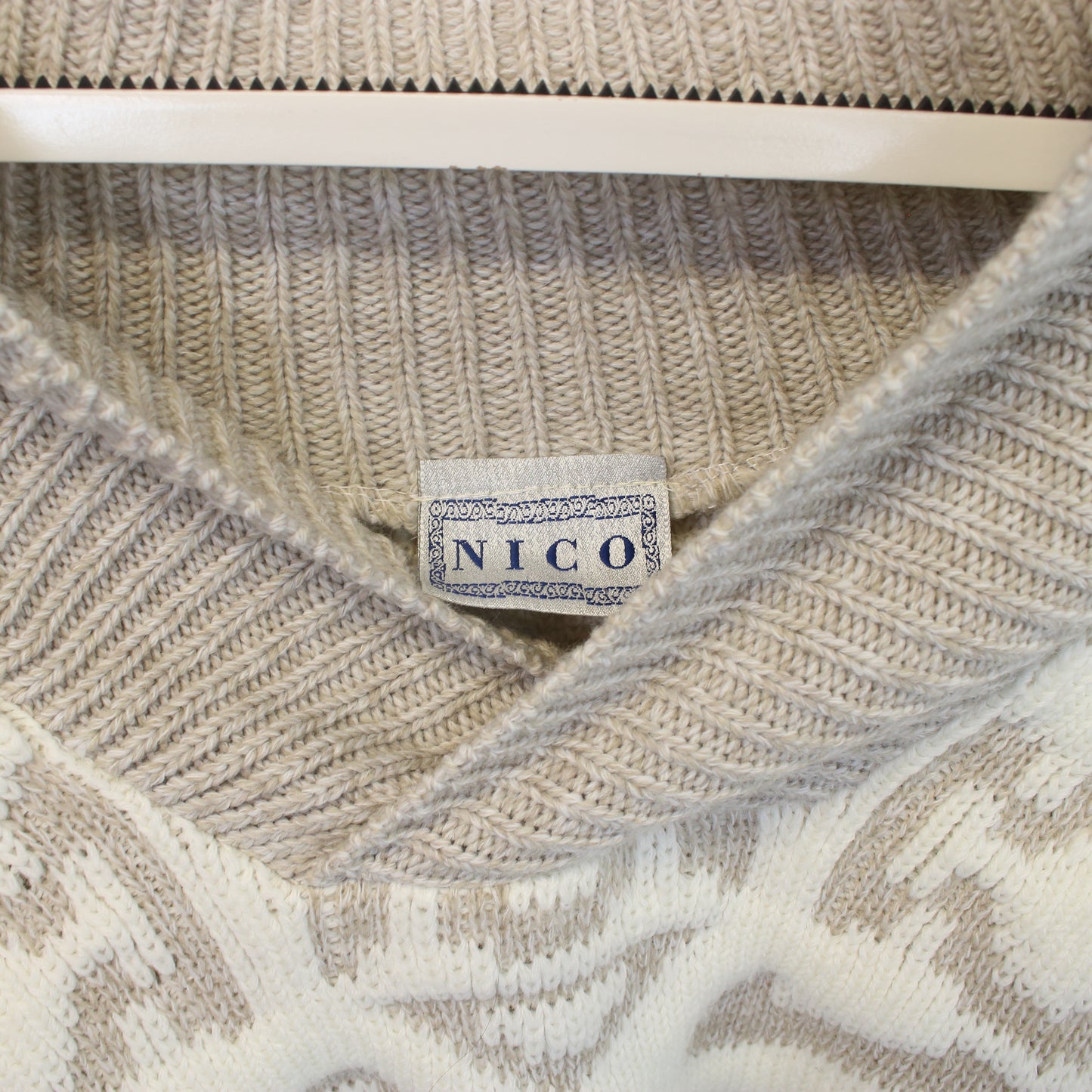 Vintage Nico knit sweatshirt in cream and white. Best fits L