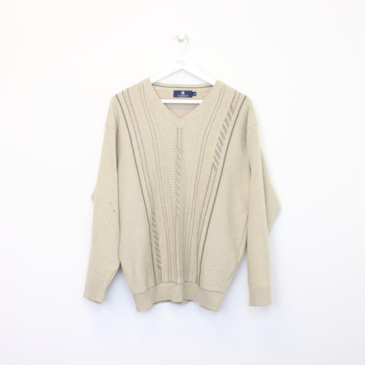 Vintage Carson knit sweatshirt in beige. Best fits L