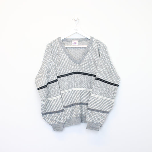 Vintage Snatch knit sweatshirt in grey. Best fits M