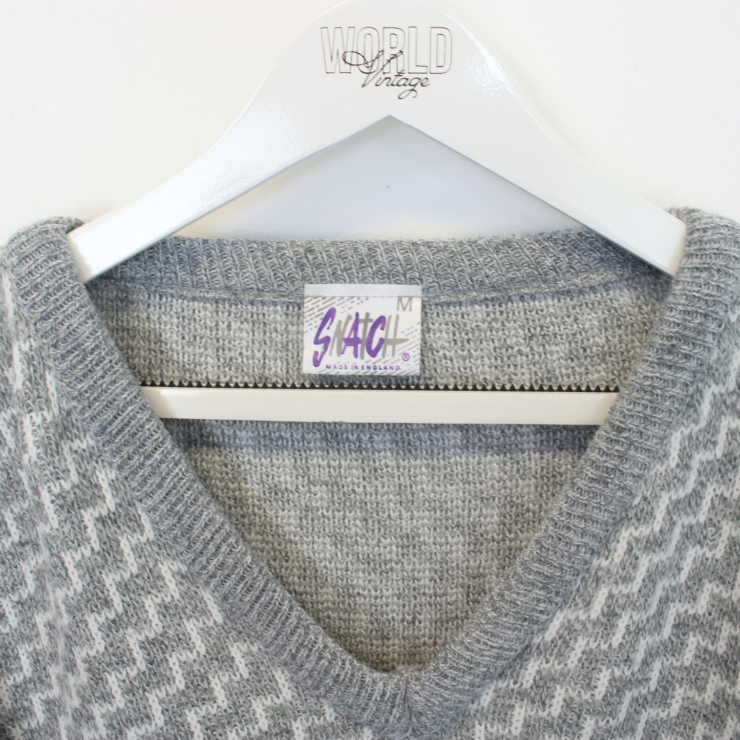 Vintage Snatch knit sweatshirt in grey. Best fits M