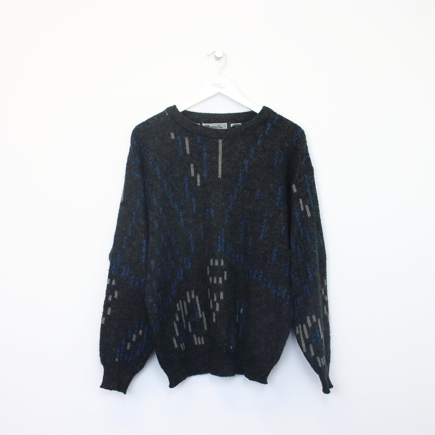 Vintage Zeppehin knit sweatshirt in black. Best fits M