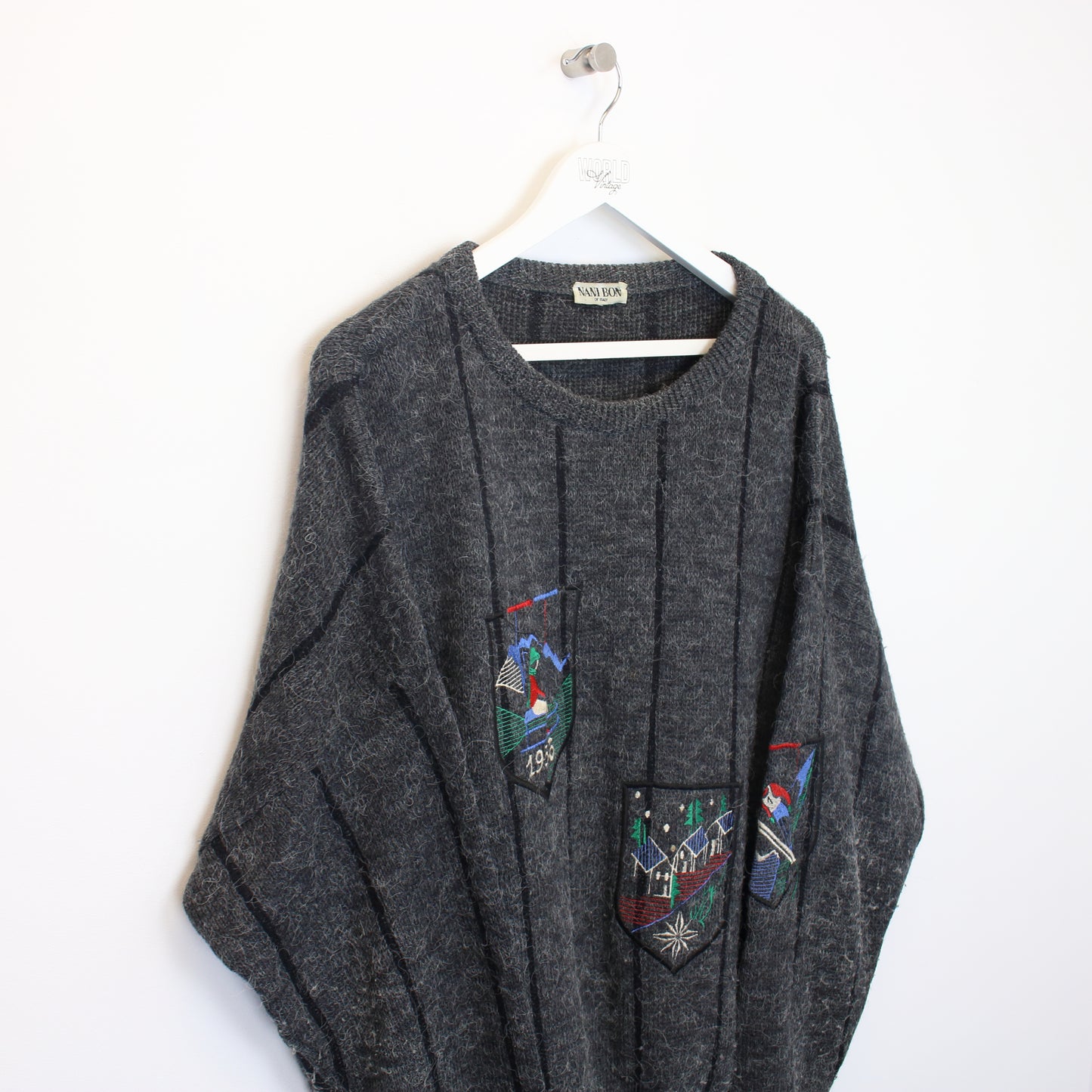 Vintage Nani Bon knit sweatshirt in grey. Best fits XL