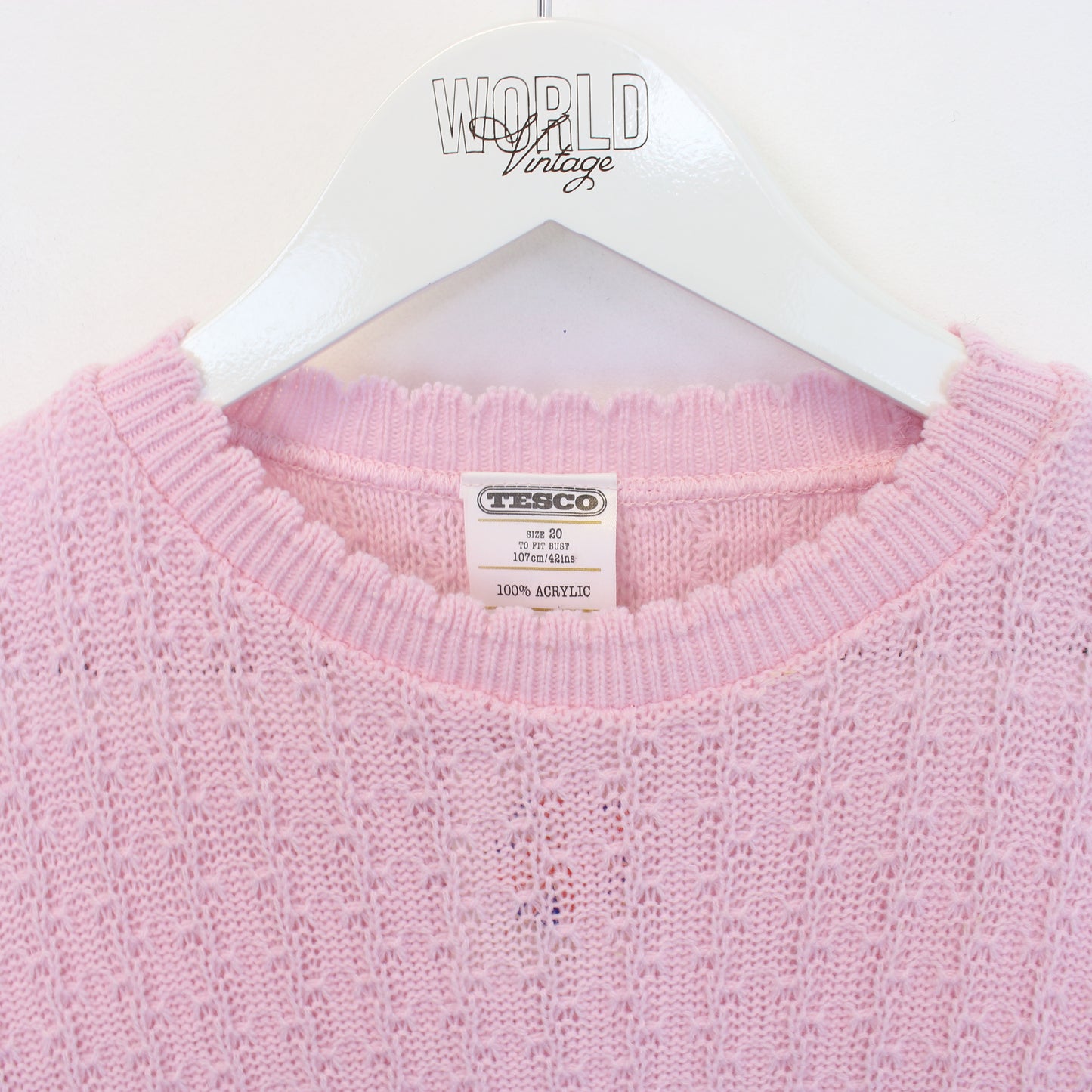 Vintage Tesco knit sweatshirt in pink. Best fits S