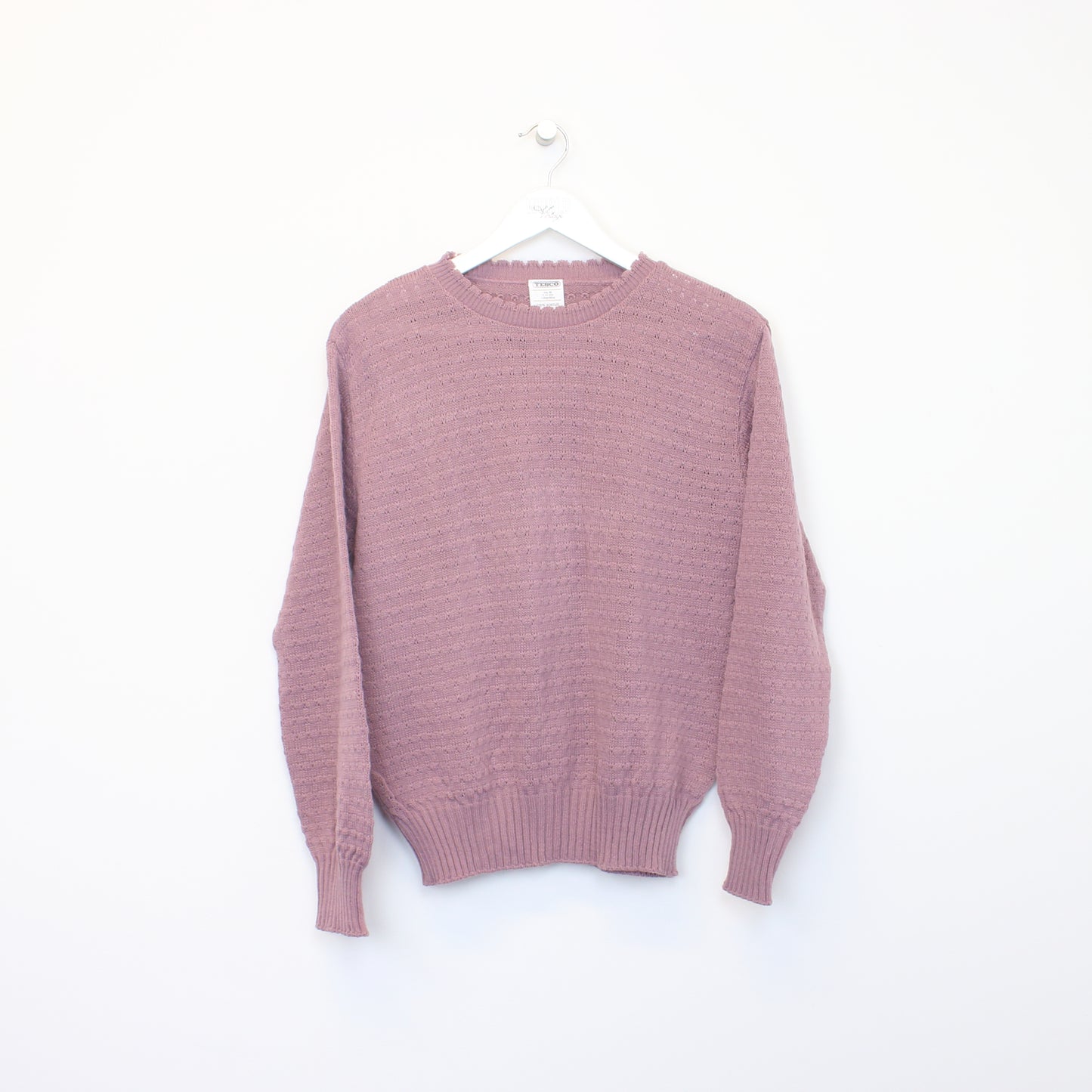 Vintage Tesco knit sweatshirt in pink. Best fits S