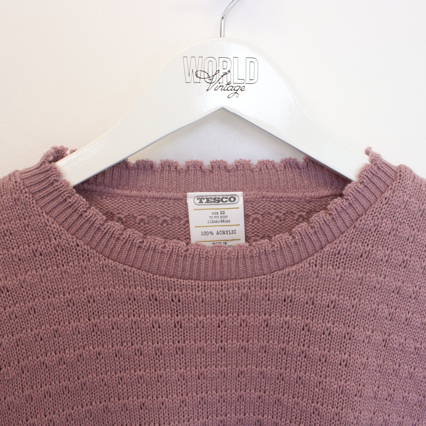 Vintage Tesco knit sweatshirt in pink. Best fits S