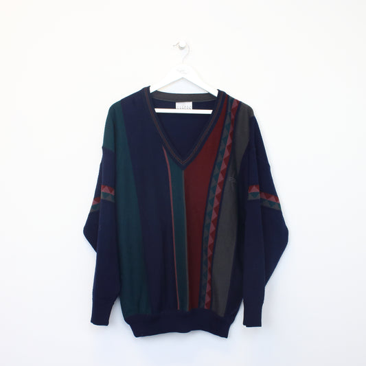 Vintage Pierre Sangan knit sweatshirt in multi colours. Best fits L