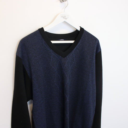 Vintage J.J. Willis knit sweatshirt in blue and black. Best fits L