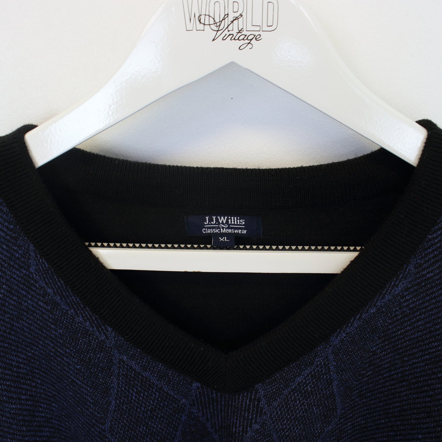 Vintage J.J. Willis knit sweatshirt in blue and black. Best fits L