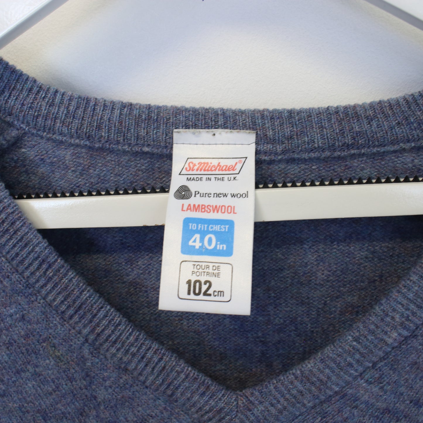 Vintage St Michael knit sweatshirt in blue. Best fits L