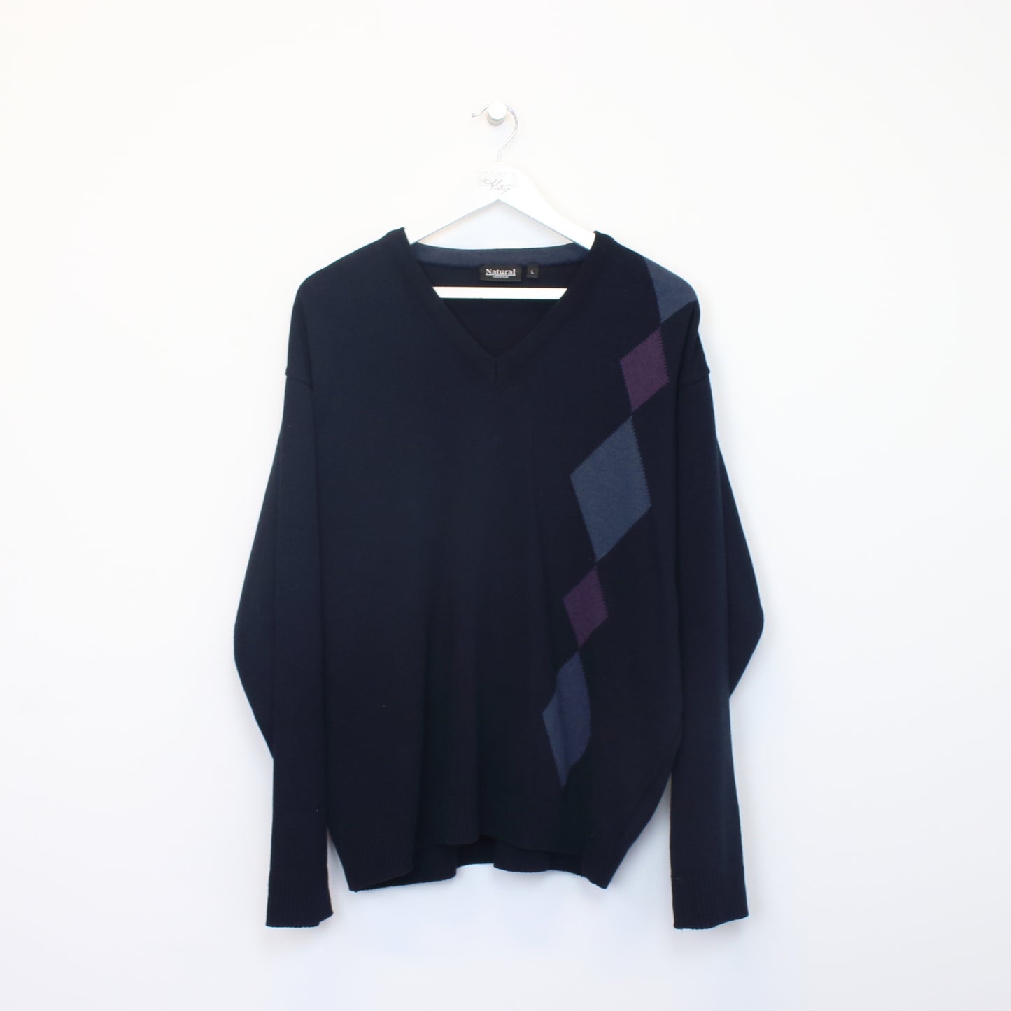 Vintage Natural knit sweatshirt in black. Best fits L