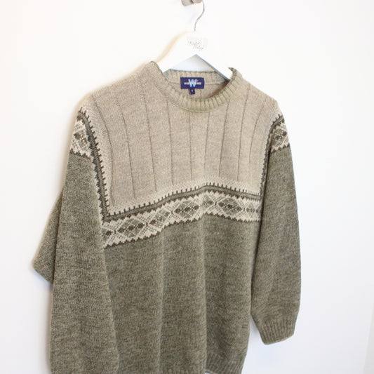 Vintage Weekend knit sweatshirt in brown. Best fits S